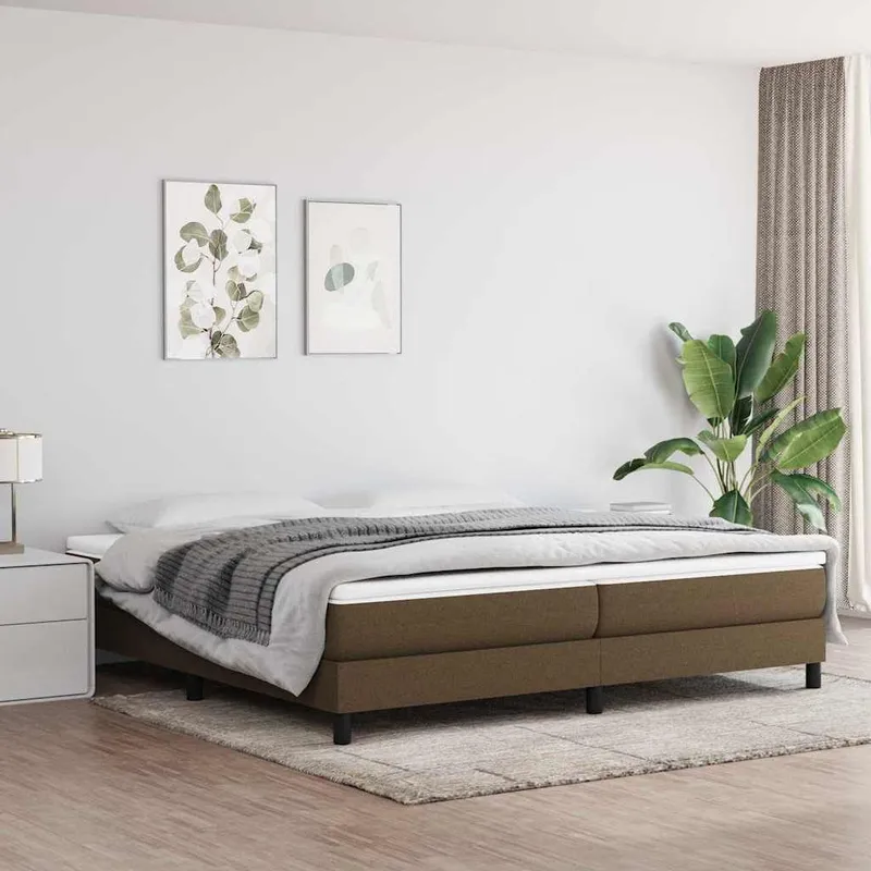 letto boxspringgestell Dunkelbraun 200x200 cm tessuto