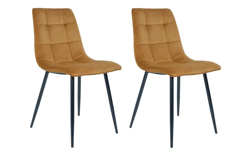 House Nordic Stuhl Middelfart 2 pieces, 86 x 55 cm, black/Senfgelb