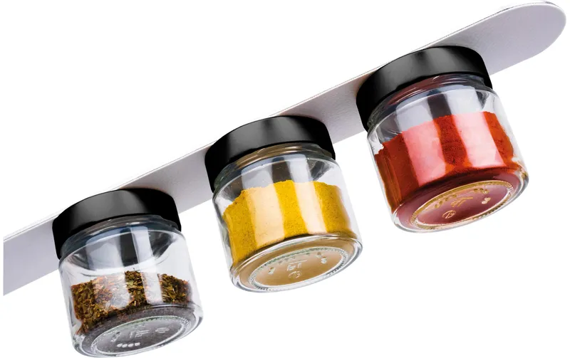 Silwy Feinkost-Magnetgläser-Set, 0.125 l, Transparent/Weiss