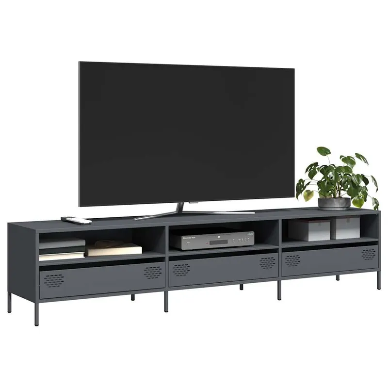 TV-Schrank antracite 202x39x43,5 cm Kaltgewalzter Stahl