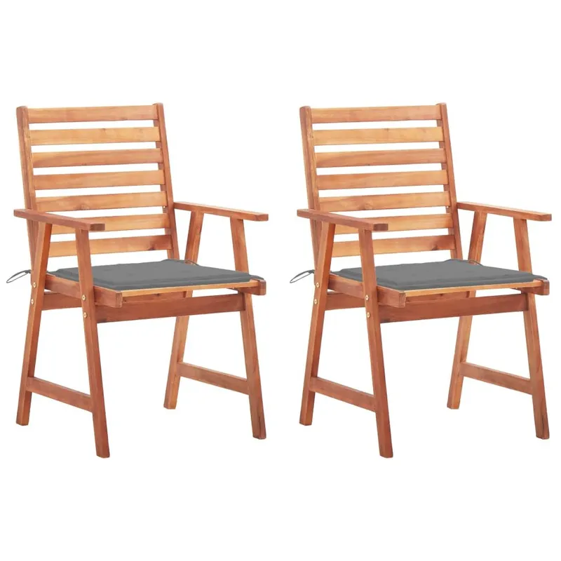 Garten-Essstühle 2 Stk. mit Kissen legno massiccio acacia