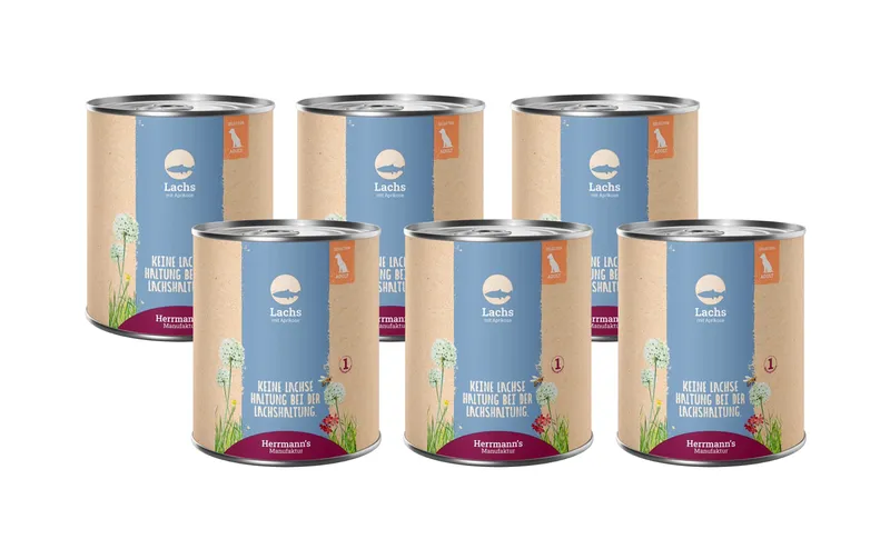 Herrmann's Nassfutter Lachs mit Aprikose 6 x 800 g