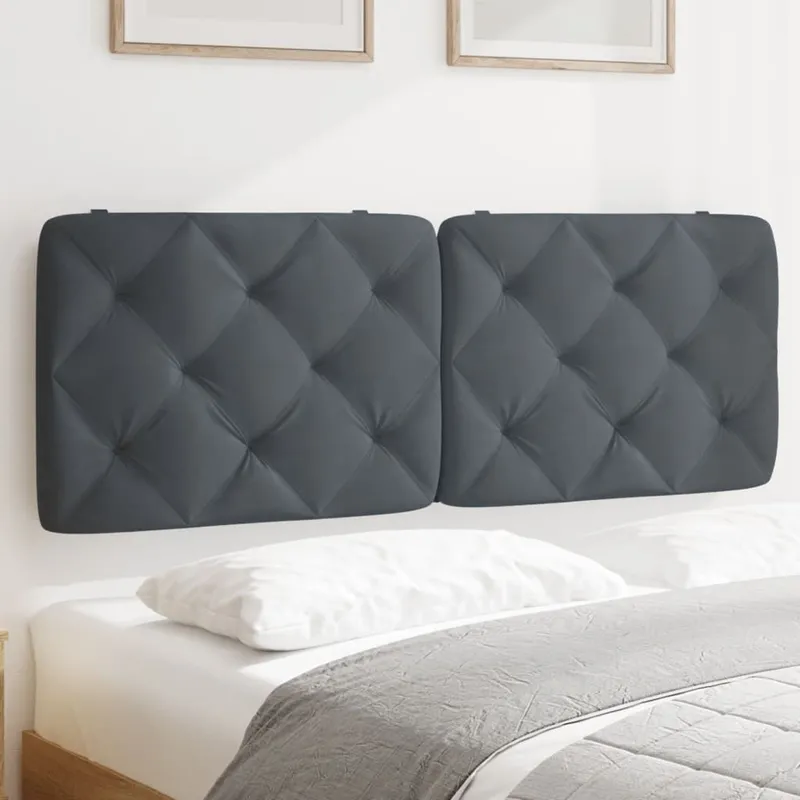 Cuscino testata letto grigio scuro 137 cm Velluto