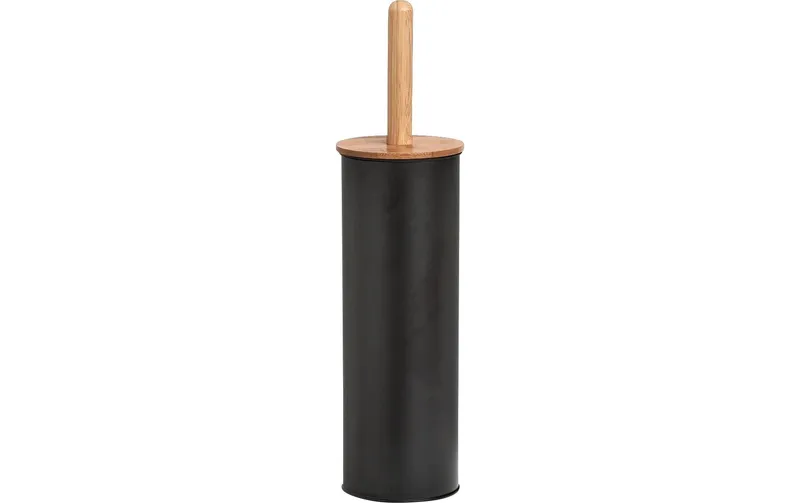 Zeller Present Toilettenbürste Metall / Bambus, 10 x 38.4 cm, black