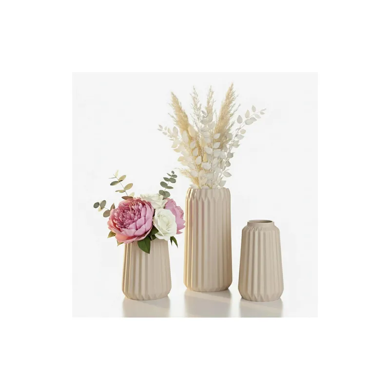 relaxdays Vasen-Set 3-teilig, Creme