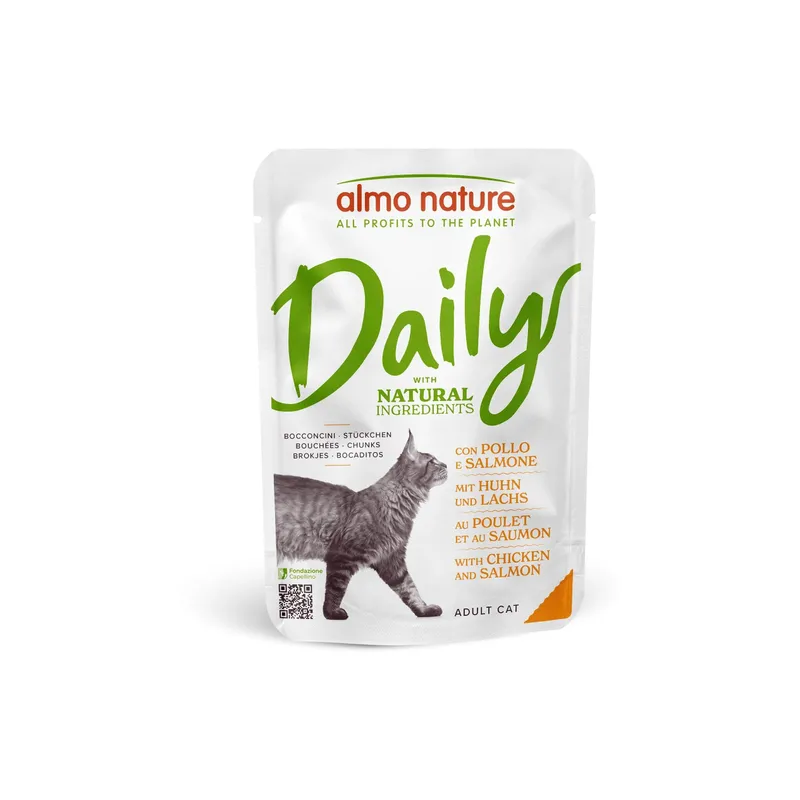 Almo Nature Nassfutter Daily Cat mit Huhn und Lachs 70 g