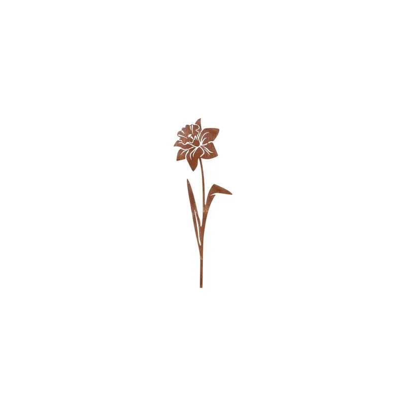 Esschert Design Dekofigur Narzisse Stahl Rost 12.3 x 0.4 x 37 cm