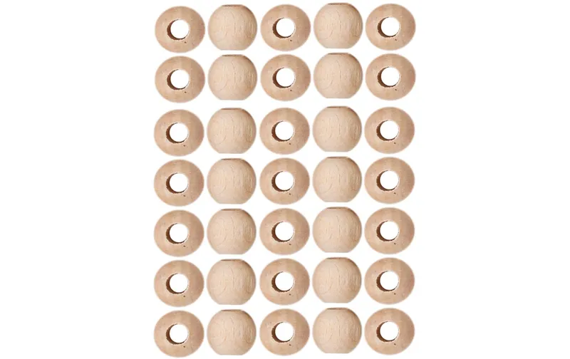 lalana Holzperlen mit Grossloch 10 mm, 35 pieces