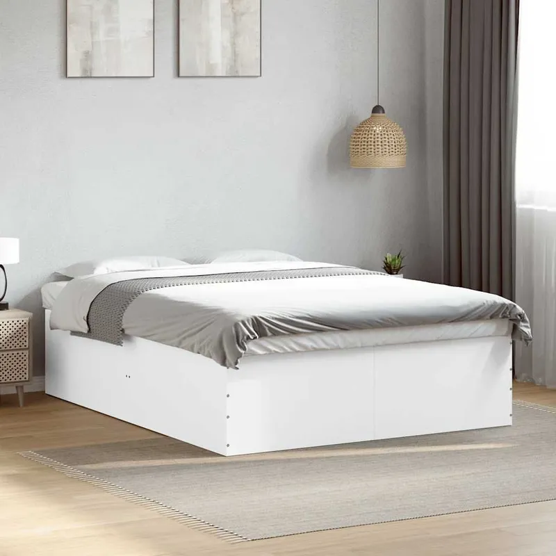 Bettgestell bianco 150x200 cm derivato del legno