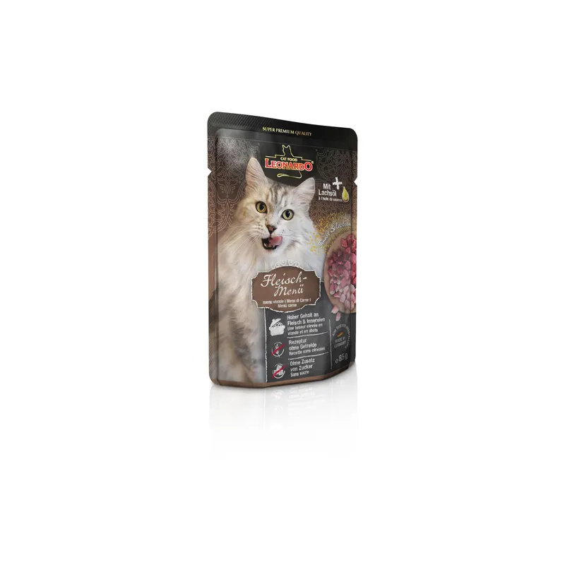 Leonardo Cat Food Nassfutter Fleisch-Menü, 85 g