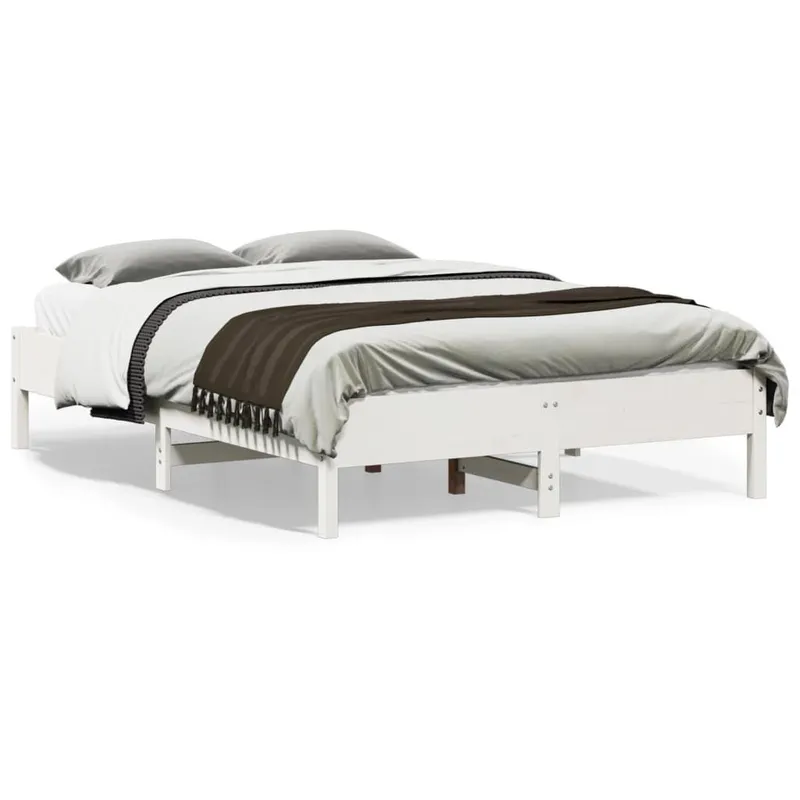 letto in legno massiccio senza materasso bianco 120x190 cm legno di pino