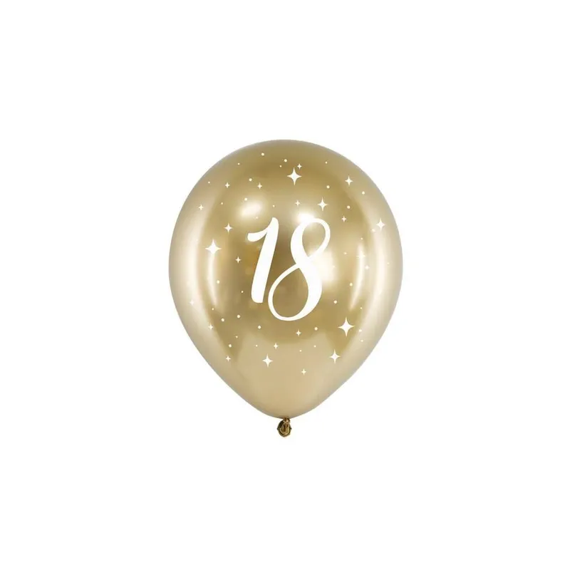 Partydeco PartyDeco Glossy Ballons 18, 6er-Set Gold