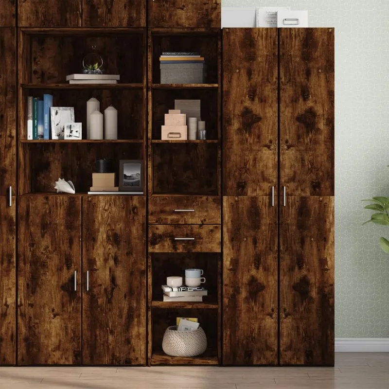 Highboard Räuchereiche 40x42,5x185 cm derivato del legno