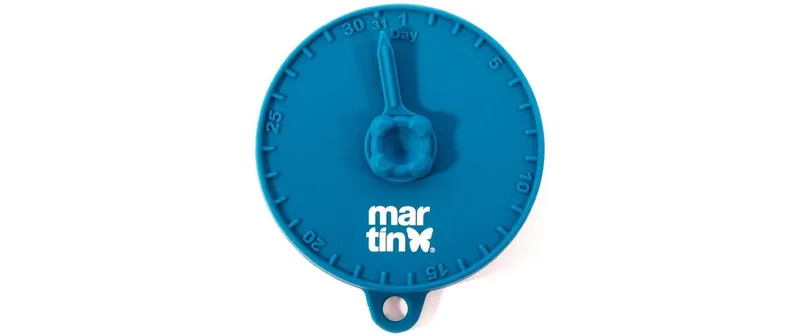 Martin Sellier Dosendeckel mit Zeiger Ø10 cm Blau