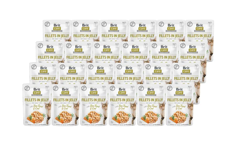 Brit Nassfutter Care Fillets Gelée Forrelle & Kabeljau, 24 x 85 g