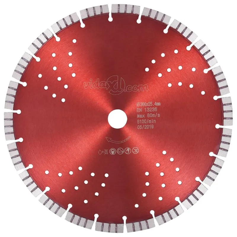 Diamant-Trennscheibe mit Turbo und Löchern Stahl 300 mm
