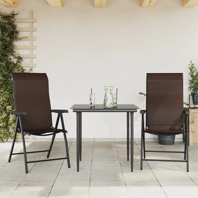 Klappstühle, 2 pezzi, braunes Polyrattan