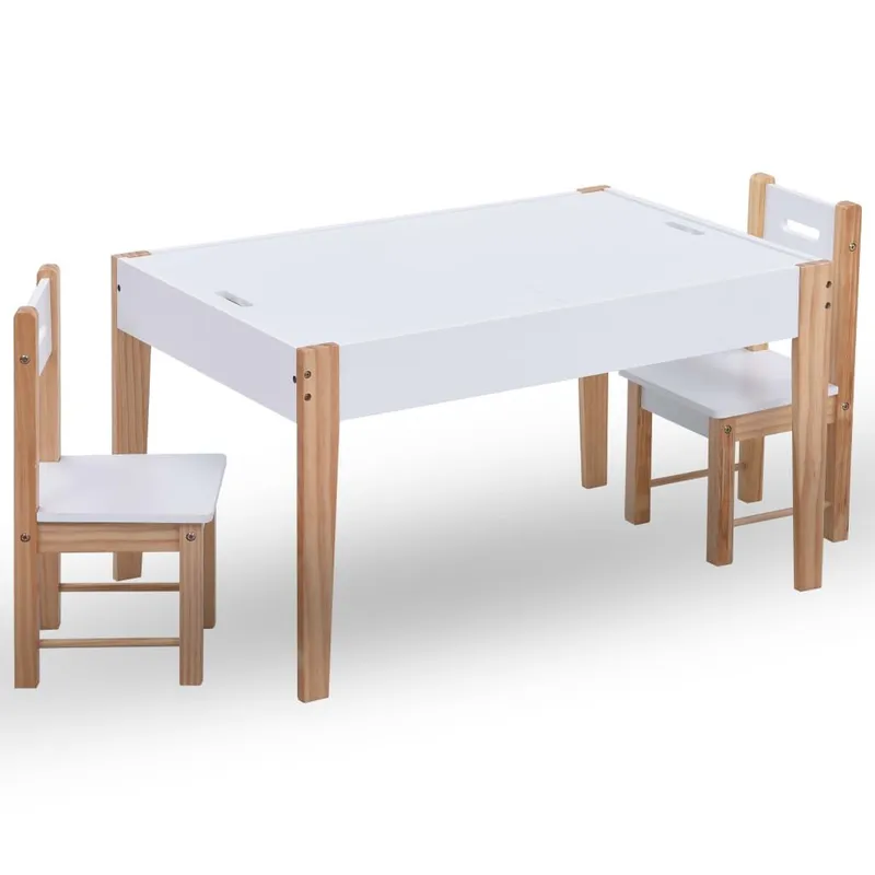 3 pz. bambini-Sitzgruppe con Kreidetafel nero e bianco
