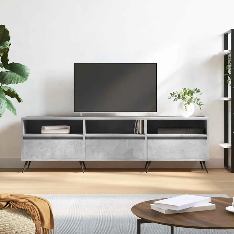 TV-Schrank Betongrau 150x30x44,5 cm derivato del legno