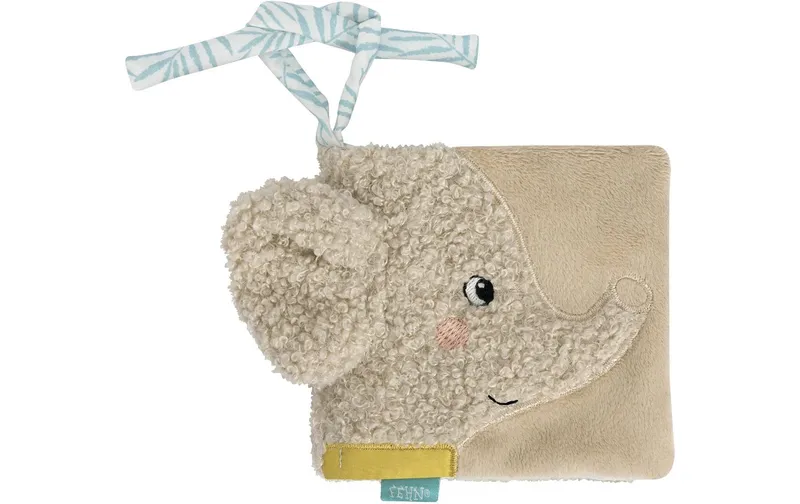 fehn Stoffbuch Elefant Grau
