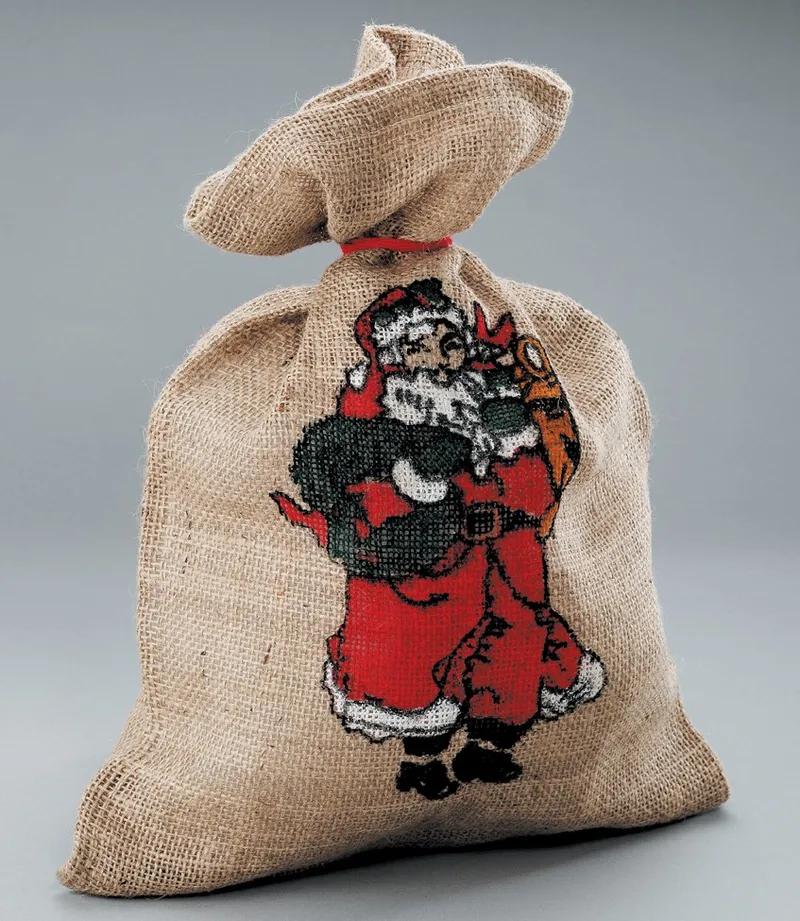 Sac en jute Père Noël 35x50 cm
