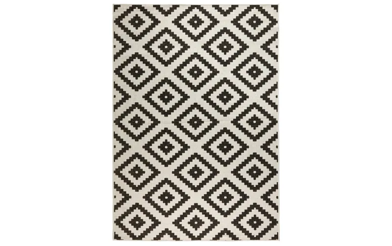 Hanse Home Malta In- & Outdoor Teppich 160 x 230 cm, Schwarz/Crème