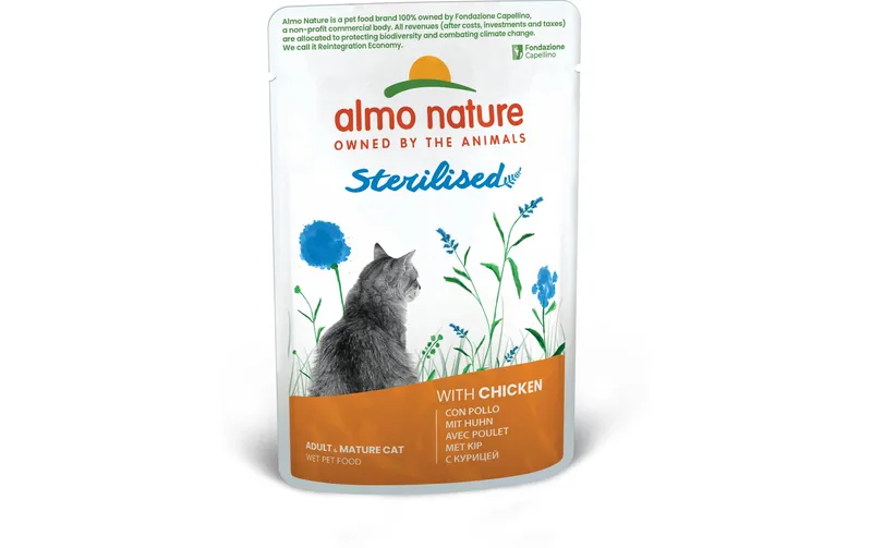 Almo Nature Nassfutter Holistic Functional Cat Sterilised mit Huhn 70 g