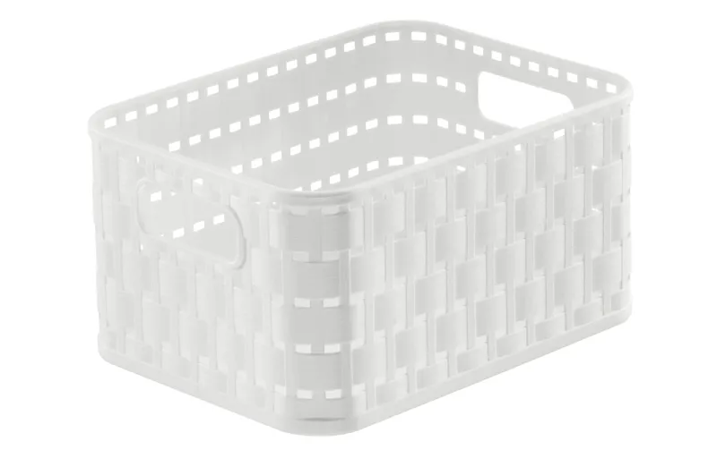 rossoho Aufbewahrungskorb Country 18.3 x 13.7 x 9.8 cm, bianco