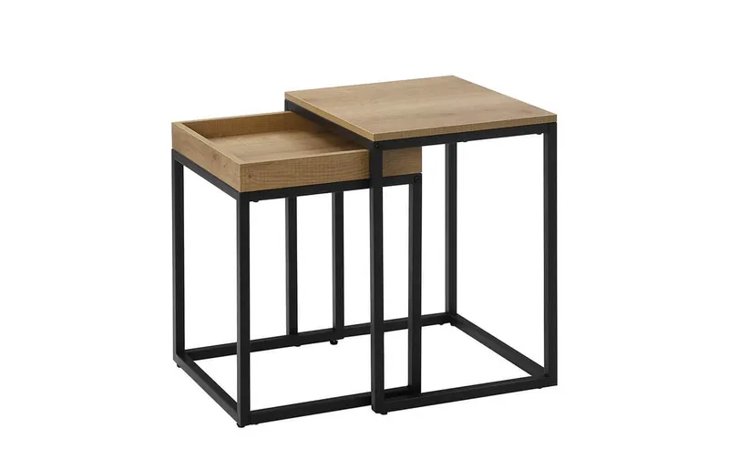 VASAGLE Beistelltisch 2-teilig 40/45 x 51 cm/55 cm, nero/marrone