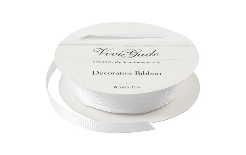 Creativ Company Textilband 6 mm x 15 m, blanc