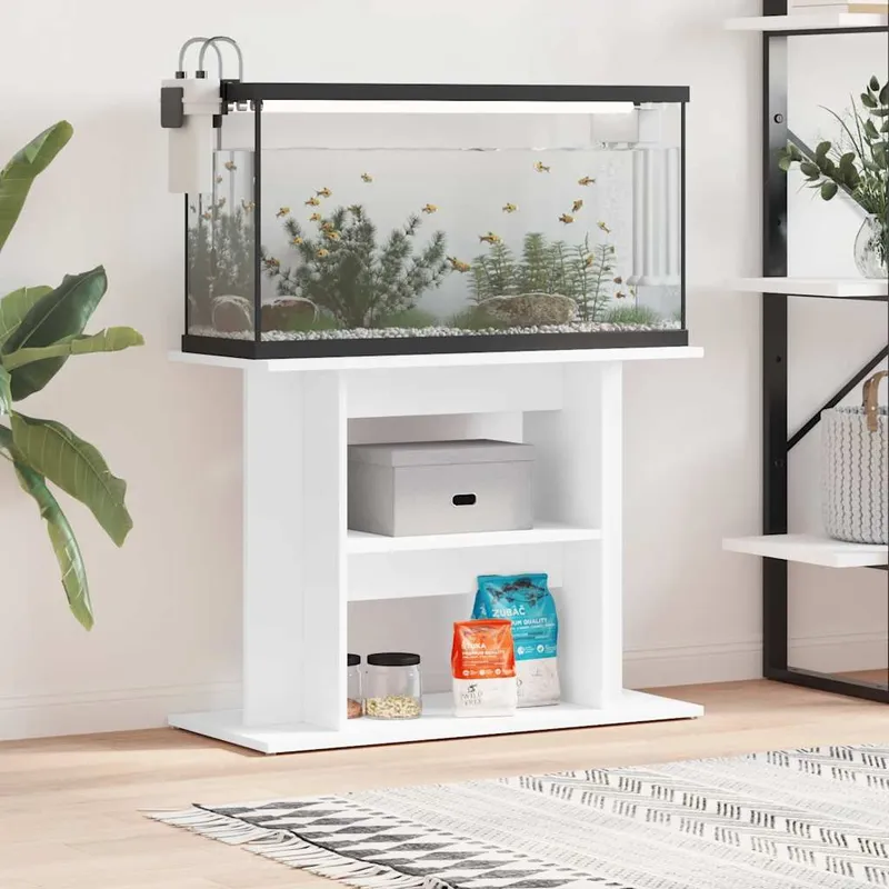 Aquariumständer bianco 80x35x60 cm derivato del legno