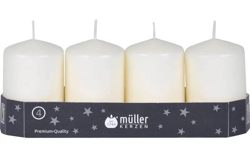 müller Kerzen Stumpenkerze Vanille, 4 pièces