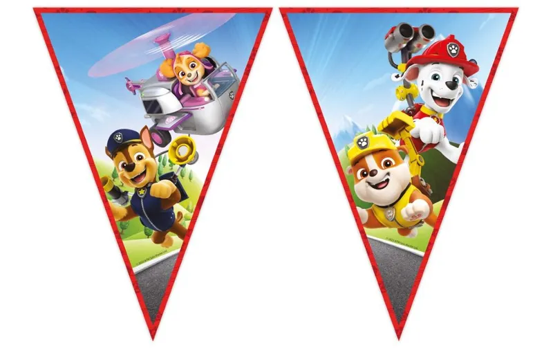 We fiesta Party Girlande Flaggen Paw Patrol 2.3 m, Mehrfarbig