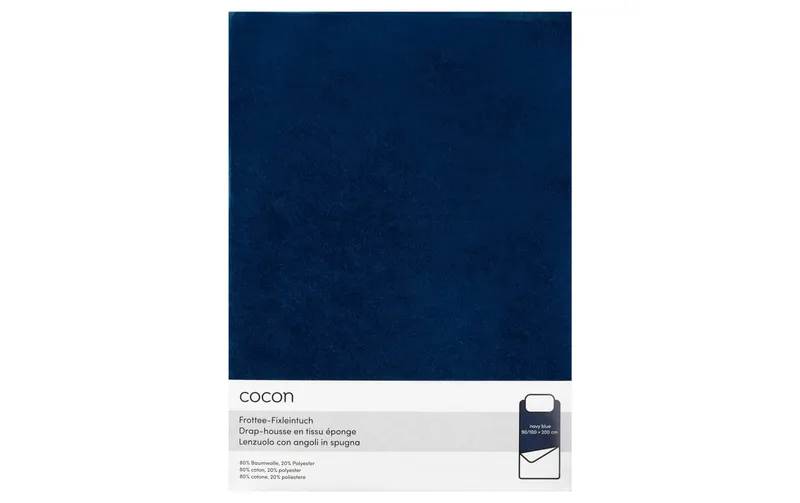 COCON Fixleintuch Frottee 90-100 x 200 cm, Marineblau