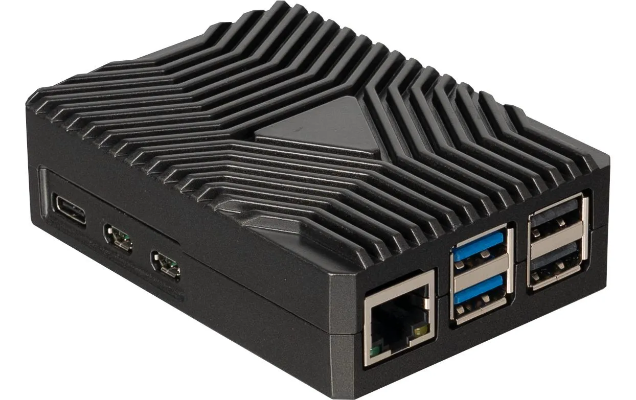 jOY-iT Gehäuse für Raspberry Pi 5 Aluminium, Schwarz