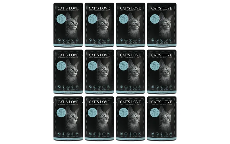 Cat's Love Nassfutter Adult Lachs, 12 x 85 g