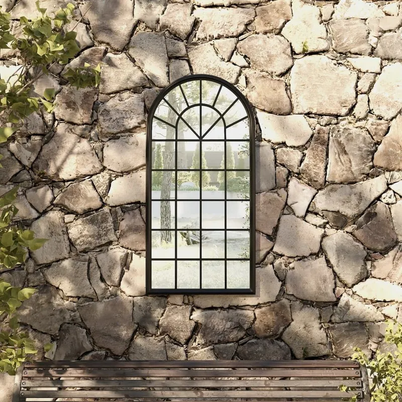 Gartenspiegel nero 90x45 cm Eisen