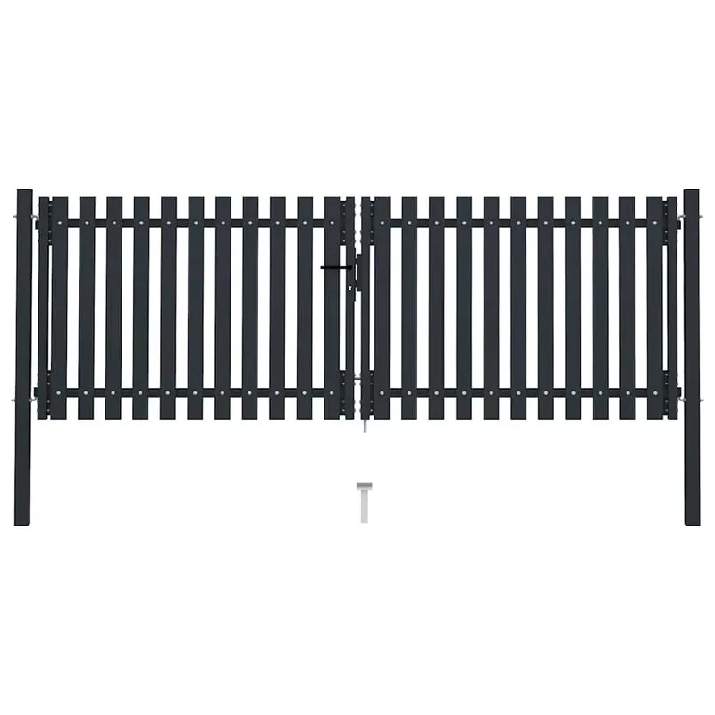 Portail double en acier 300x100 cm anthracite