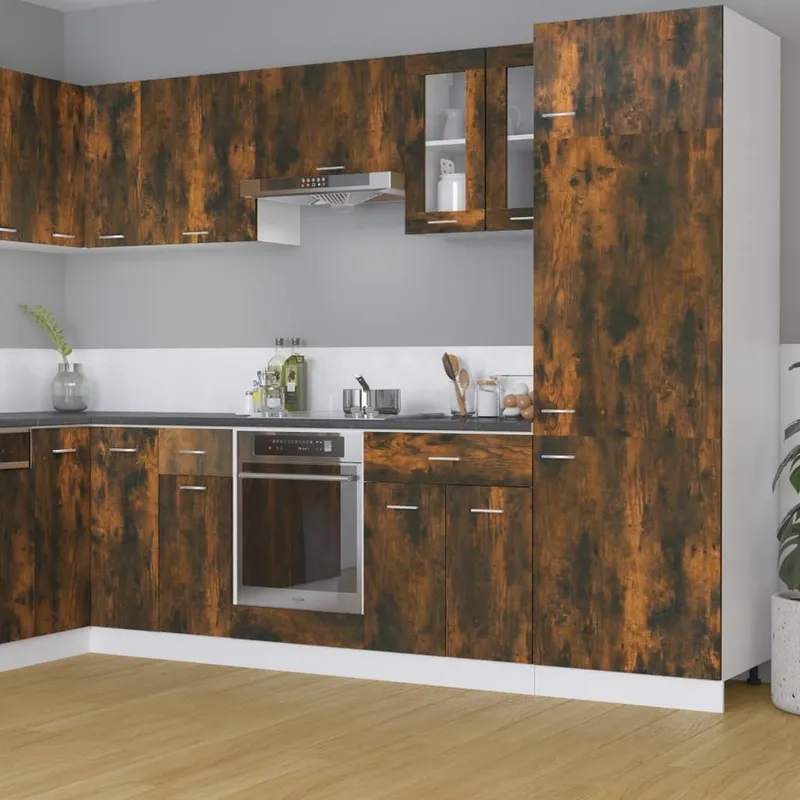 Hängeschrank Lyon Glas Räuchereiche 60x31x60 cm derivato del legno
