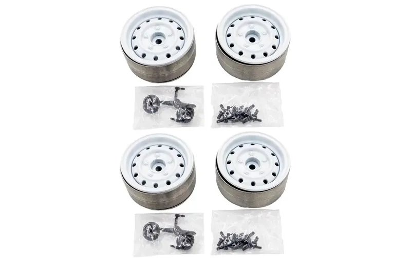 Hobbytech Felgen 1.9" Metal Beadlock Classic 1 bianco, 4 pezzi