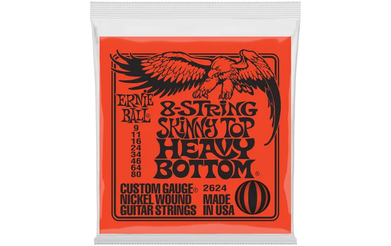 Ernie Ball Gitarrensaiten 2624 8-String Skinny Top HBS – 09-80