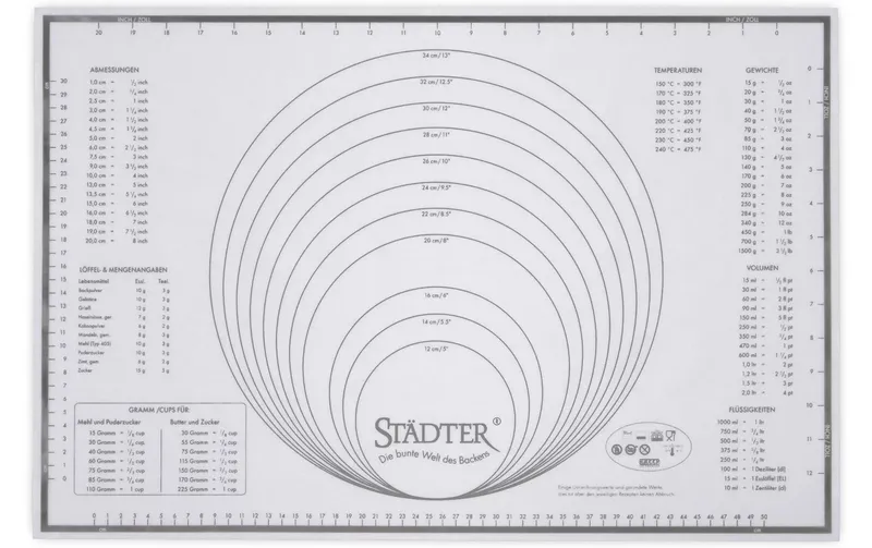 Städter Backmatte 60 x 40 cm 1 pièces, blanc, 60 x 40 cm