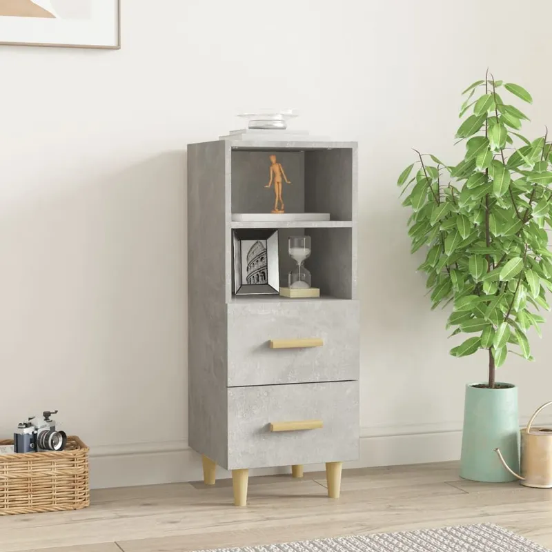 Sideboard Betongrau 34,5x34x90 cm derivato del legno