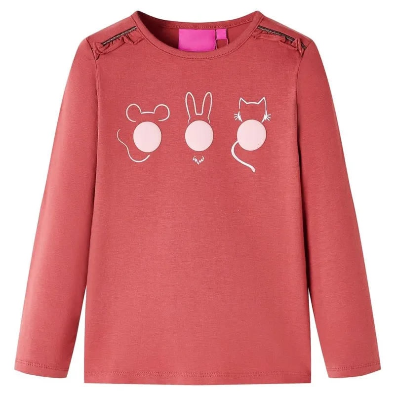 T-shirt pour enfants à manches longues rose brûlé 116
