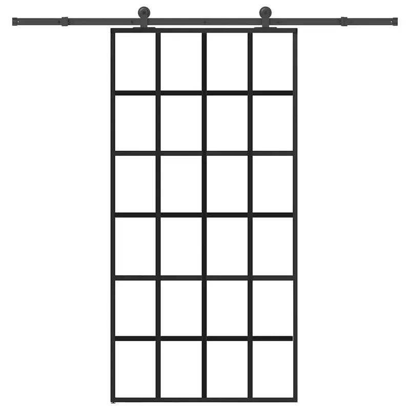 Schiebetür mit Beschlag 102x205 cm ESG-Glas & Aluminium