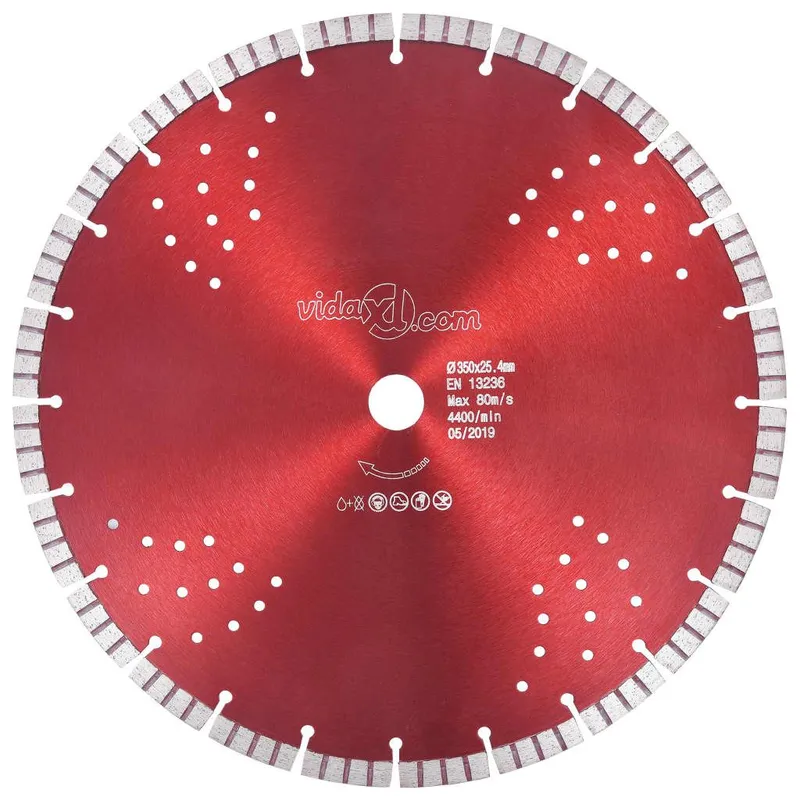 Diamant-Trennscheibe mit Turbo und Löchern Stahl 350 mm