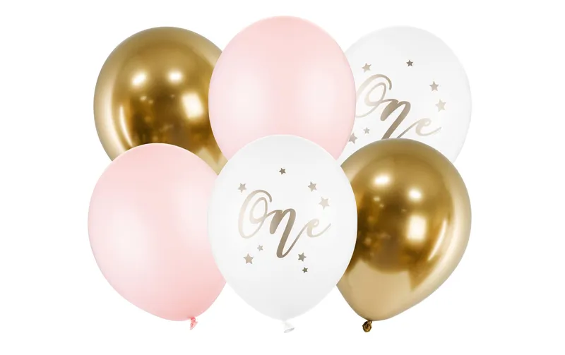 Partydeco Luftballon One Pastellpink Ø 30 cm, 6 pièces