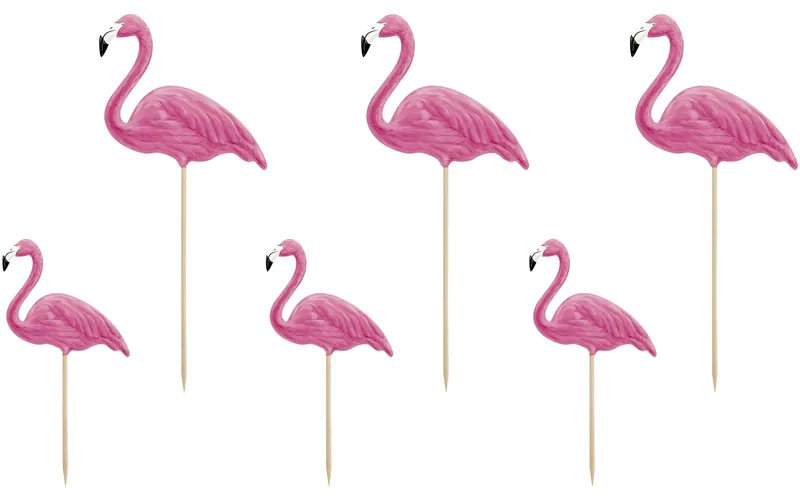 Partydeco Kuchen-Topper Aloha Flamingos 1 pezzi, Pink