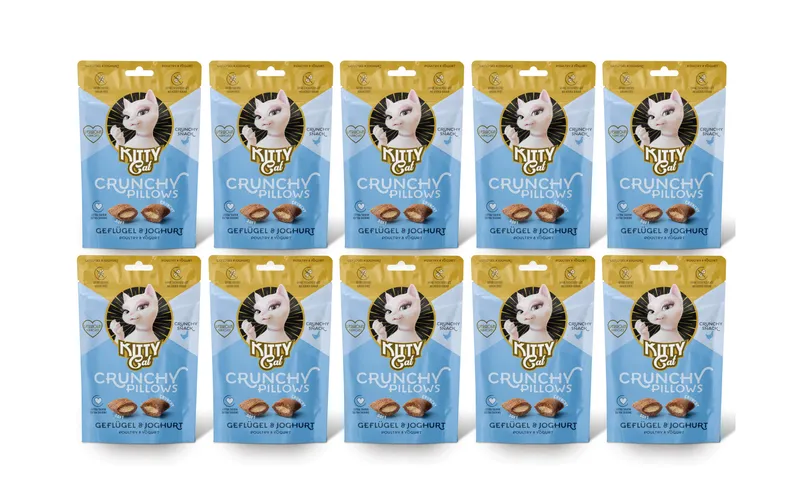 KITTY Cat KittyCat Crunchy Pillows Geflügel, Joghurt 10 x 60 g