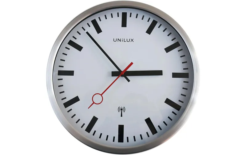 UNiLUX Wanduhr Station argent/blanc
